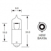 BAX9S H6W: BAX9S (H6W) base miniature halogen bulbs with 10mm diameter tubular glass from £0.01 each